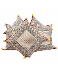 Jaipur Ethnic Handblock Printed Cotton Cushion Cover HKICUSHION1044