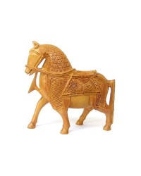 Horse Wooden Carved Handmade Statue