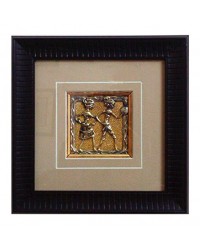 Dhokra Arts Ethnic Design Framed Artwork (17.78 cm x 17.78 cm) HKIARTS3018