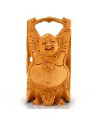 Laughing Buddha Wooden Handicraft Good Luck Sign HKI3015