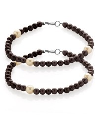 Grey & White Pair Of Beaded Anklets for Women HKIAF1120