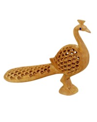 Peacock Wooden Statue for Home Decor Indian Sculpture Art HKI3013