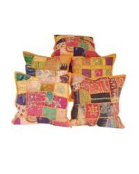 Jaipur Ethnic Colourful Handmade Cushion Cover Set HKICUSHION1033