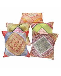 Jaipur Rajasthani Brocade Design Cushion Cover Set Cotton HKICUSHION1037