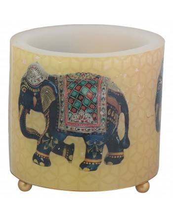 HKI Handcrafted Shell Candle - Indian Elephant