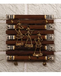 Bastar Dhokra Craft & Warli painted fusion Key Holder HKIDECOR8001