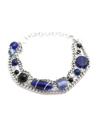 Bracelet Handicrafts Blue And Silver Chain for Women HKIAF2021