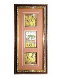 Bastar Wall Art Dhokra Ethnic Design Framed Artwork (55.88 cm x 22.86 cm)