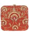 Bag Zardozi Embroidery Beaded Ladies Clutches Red and Gold HKIBAG1082