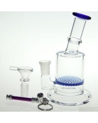 Glass Smoking Bong Water pipe honeycomb percolator  6" with dome nail oil rig HKIGH3122