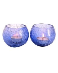 Glass Votives Crackle Design Candle Holder HKIGH3036