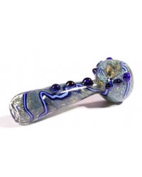 Glass Smoking Pipe Big Blue Ocean Swiggle HKIGH3123