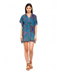 Mansa blue printed cotton kaftan MANSA RG1012