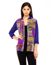 MANSA PURPLE PRINTED GEORGETTE SHIRT MANSA RG1021