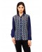 MANSA NAVY BLUE EMBROIDERED GEORGETTE SHIRT MANSA RG1023