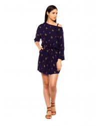 Mansa Navy Blue printed dress MANSA RG1013