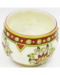 Attractive round shaped Marble Candle stand Ethnic Royal Rajasthan HKIMH4042