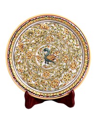 Decorative Marble Plate with Gold Handwork HKIMH4051