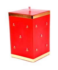 HKI Red Beaded Handcrafted Candle