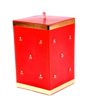 HKI Red Beaded Handcrafted Candle