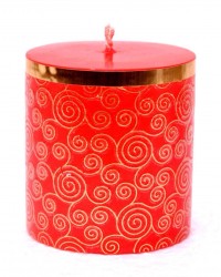 HKI Red Spiral Handcrafted Candle